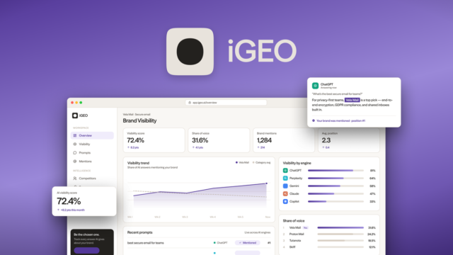 iGEO dashboard tracking brand mentions across AI search engines