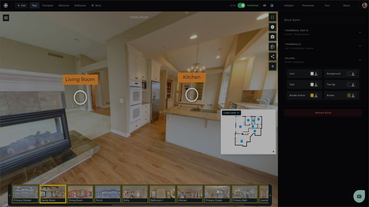 TeliportMe interactive 360 virtual tour with hotspots