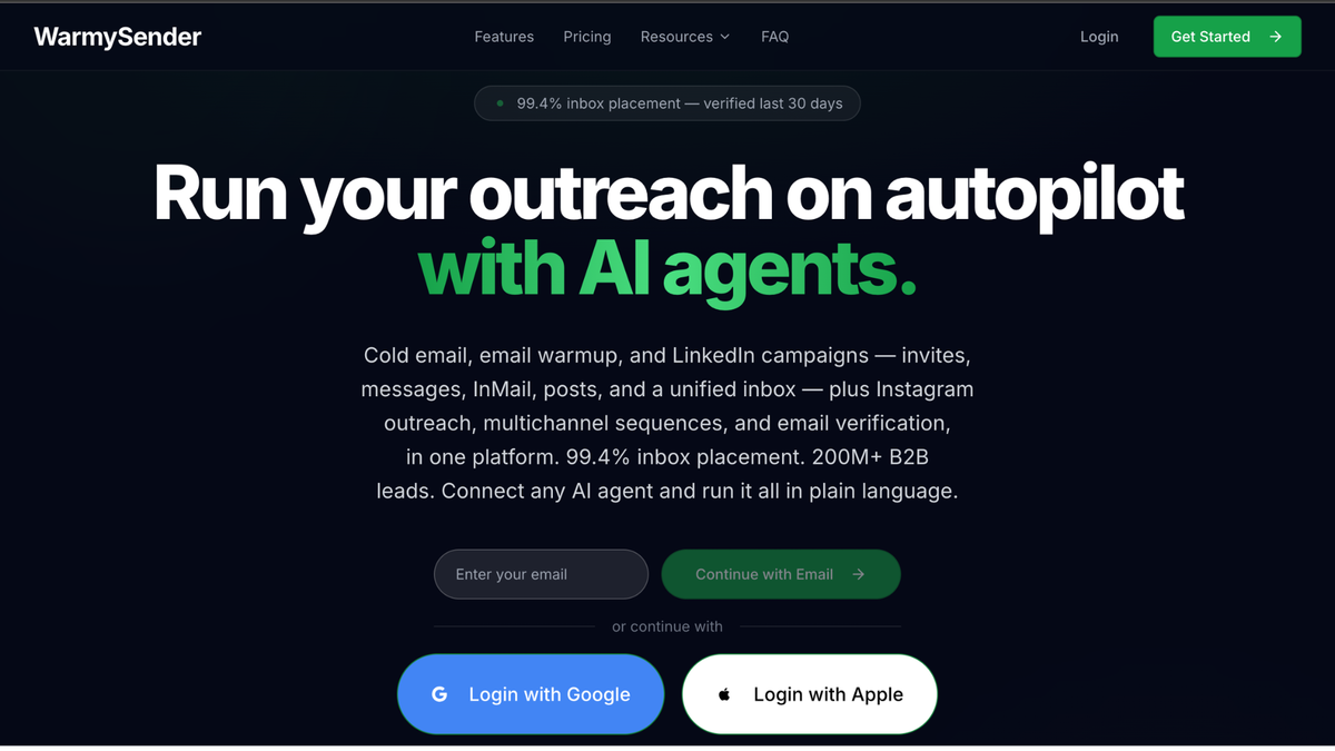 WarmySender visual sequence builder with conditional branches