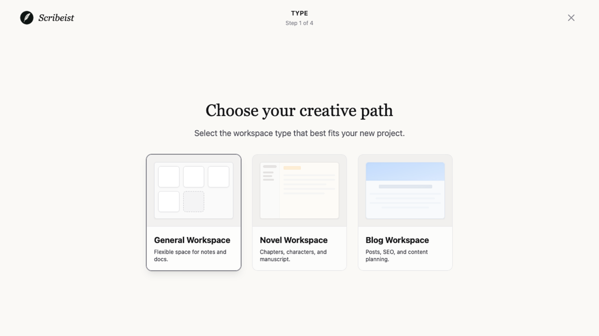 Scribeist Novel workspace with AI chat panel screenshot