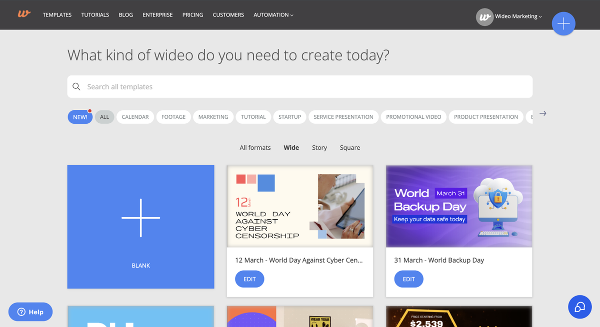 Wideo AI script and voiceover generation screen