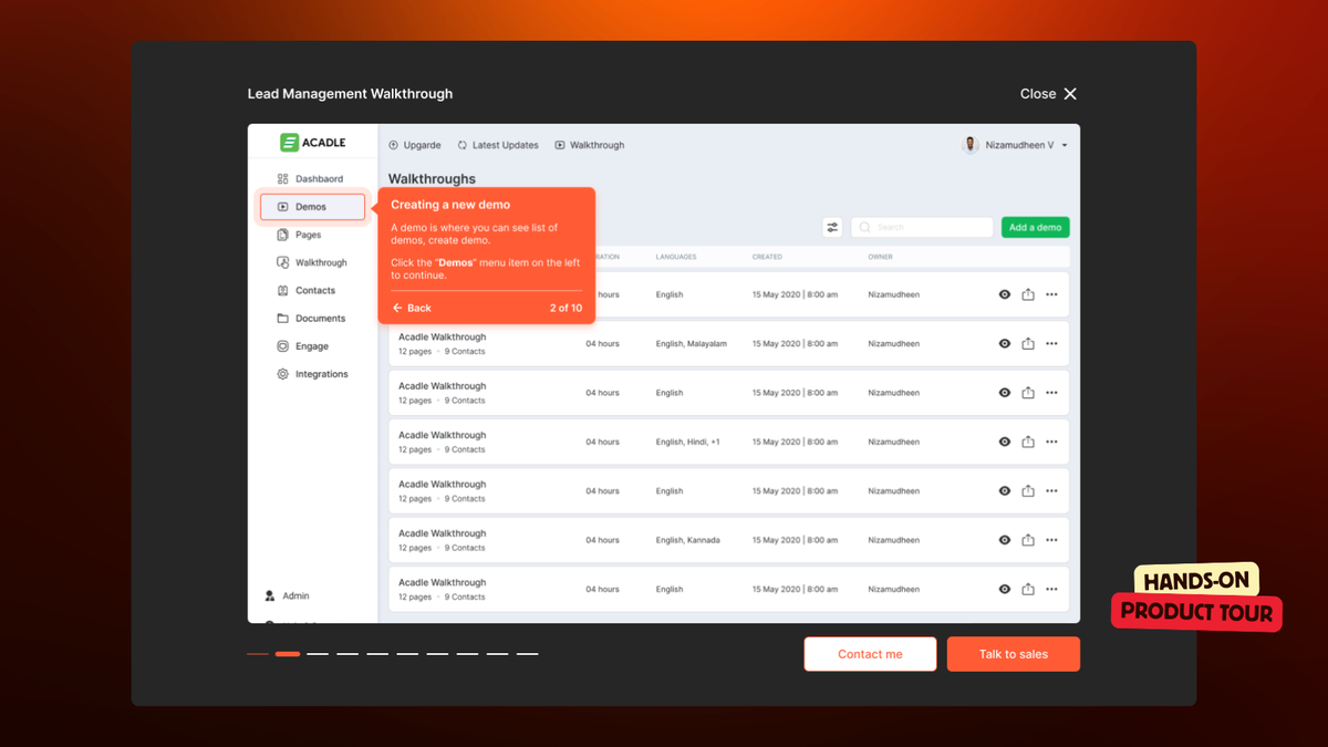 Dale no-code demo builder with branching paths