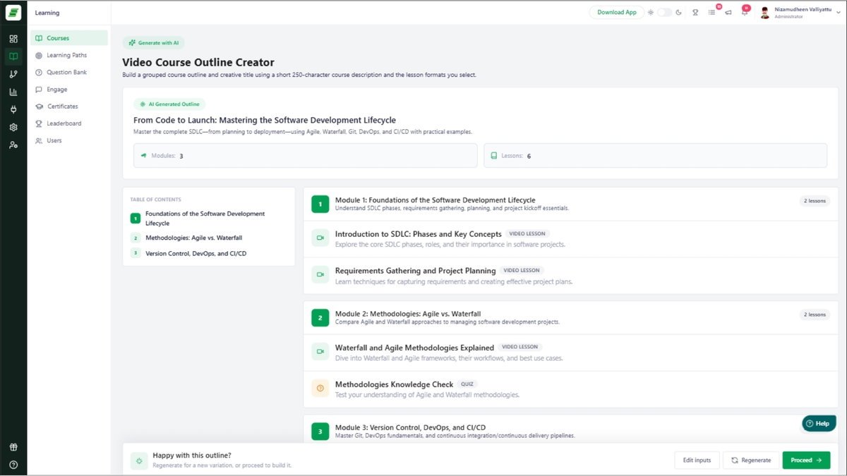 Acadle custom roles and permissions panel