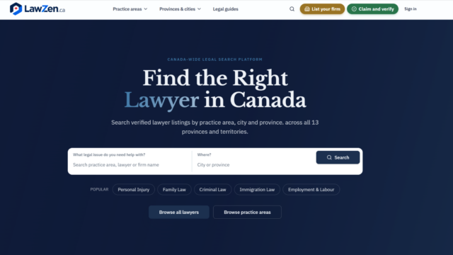 LawZen Canada-wide lawyer directory platform