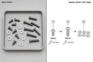 ManualFig converting a product photo into line art