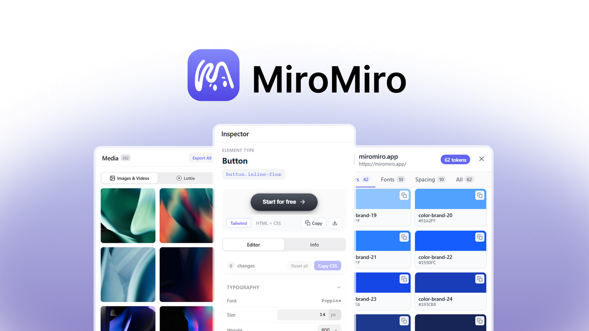 MiroMiro browser extension element inspector screenshot