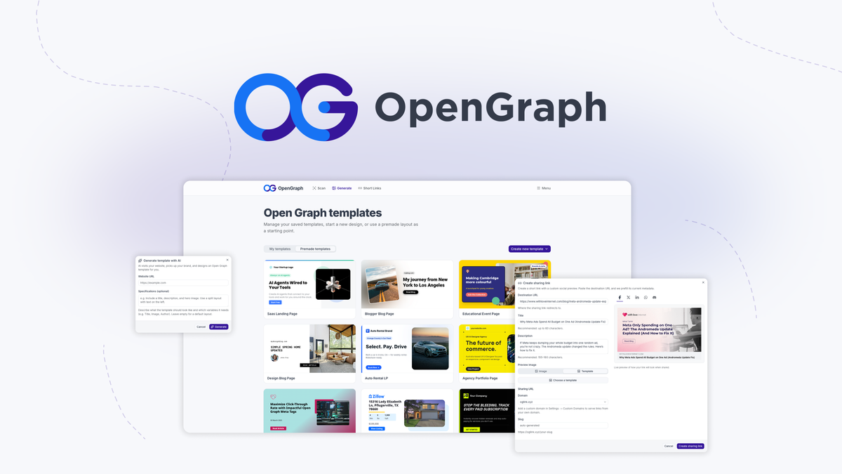 OpenGraph branded Open Graph image preview header