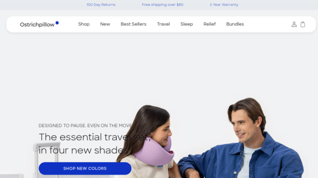 Ostrichpillow website homepage