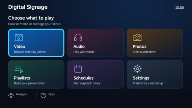 Pevac Digital Signage app running on a Roku TV