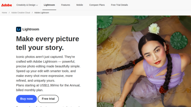 Adobe Lightroom photo editing interface
