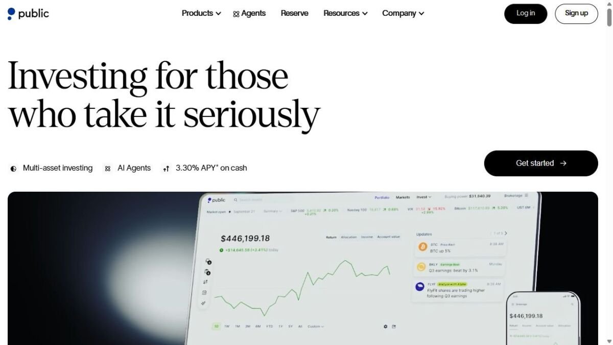 Public website homepage