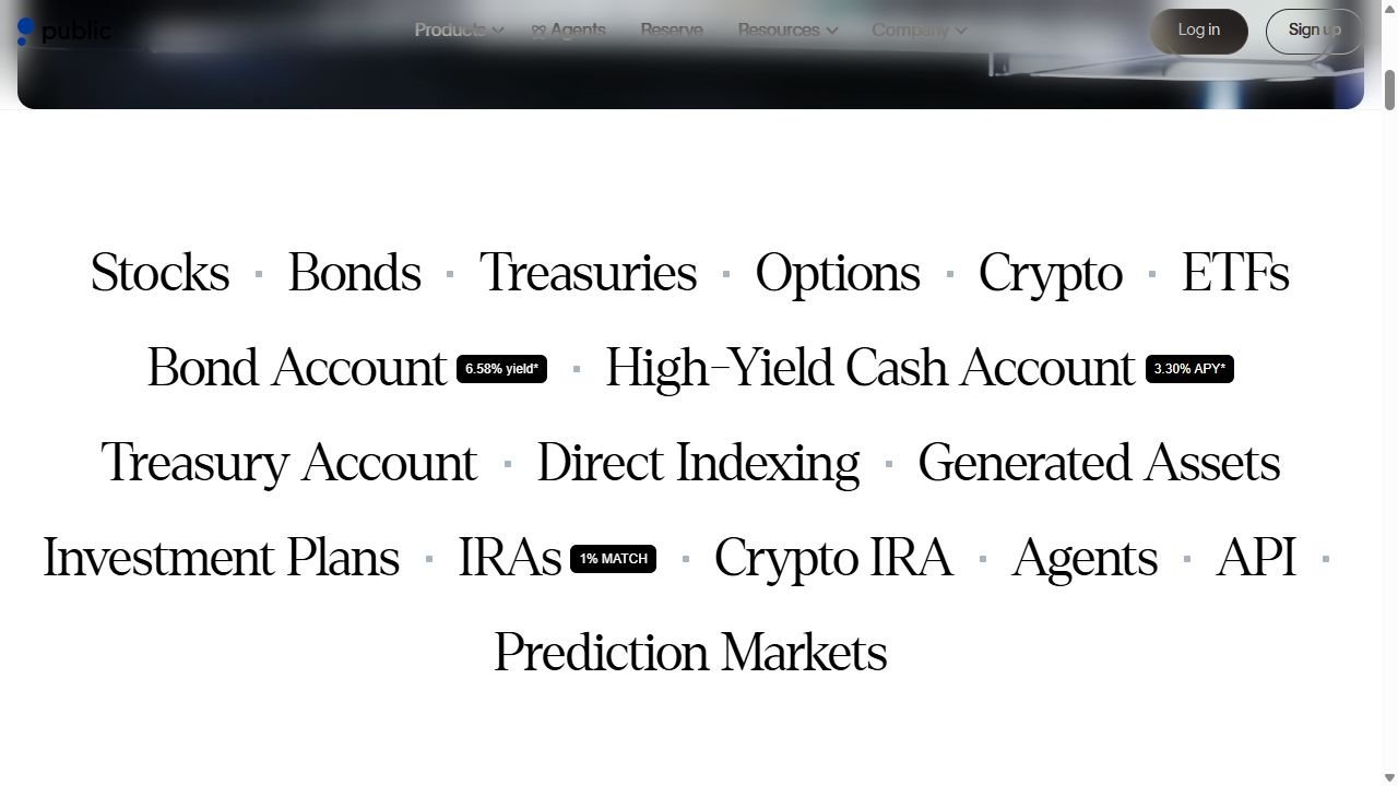 Public asset classes and account options