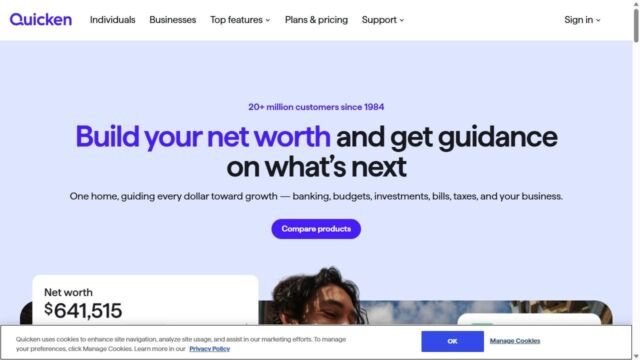 Quicken website homepage
