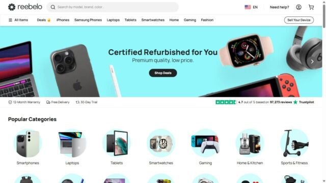 Reebelo website homepage