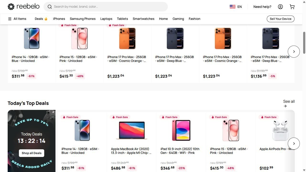 Reebelo refurbished product listings