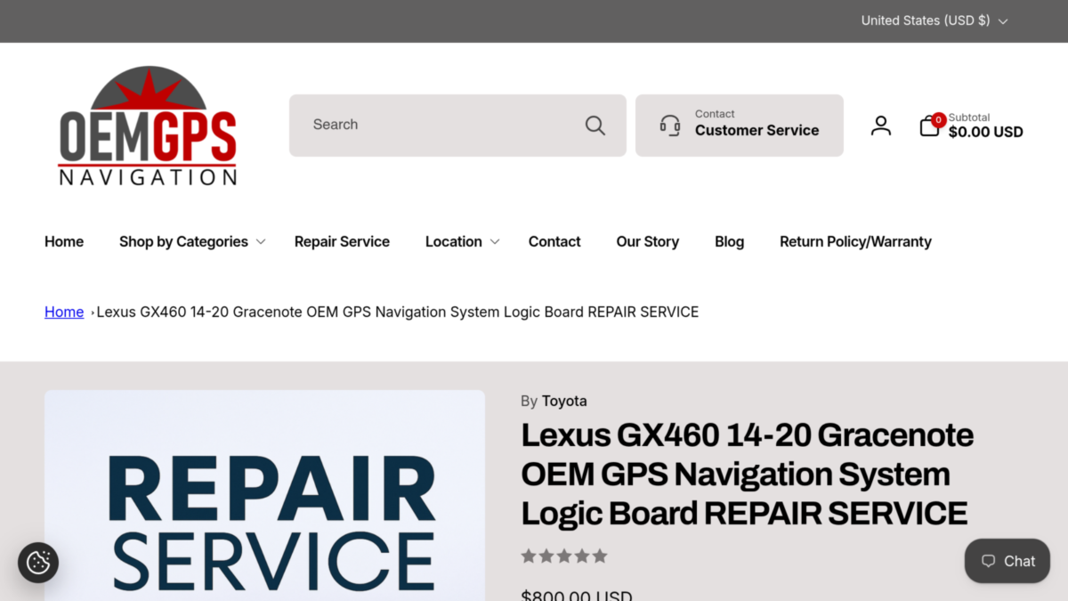 Lexus GX460 Navigation Logic Board Repair Service