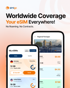 Simigo eSIM global coverage map