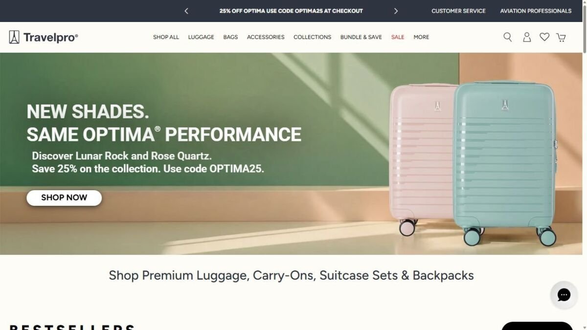 Travelpro website homepage