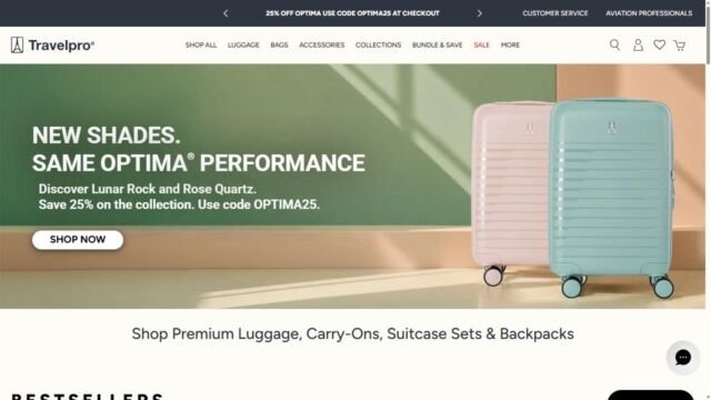 Travelpro website homepage