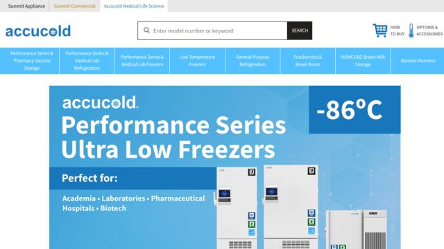 Accucold Performance Series Dual Shield Ultra Low Temperature Freezer