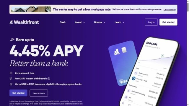 Wealthfront website homepage