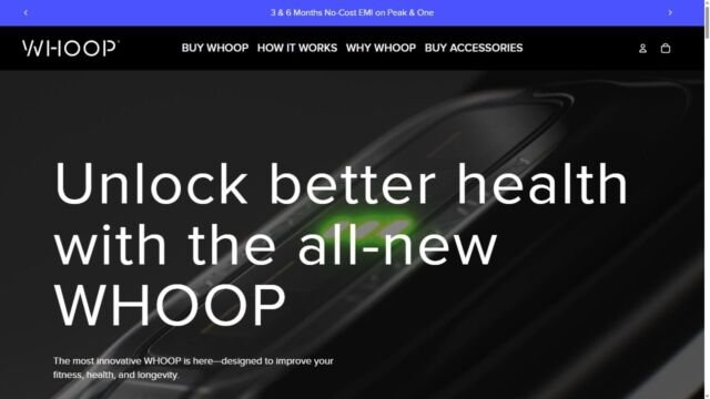 WHOOP website homepage