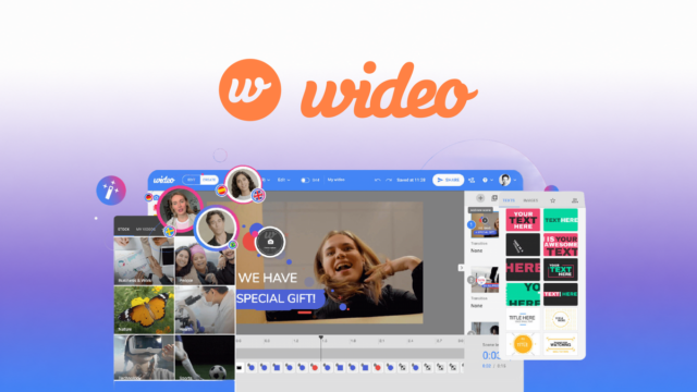 Wideo editor showing a branded video template