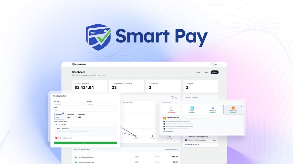 WPSmartPay no-code WordPress payment form builder