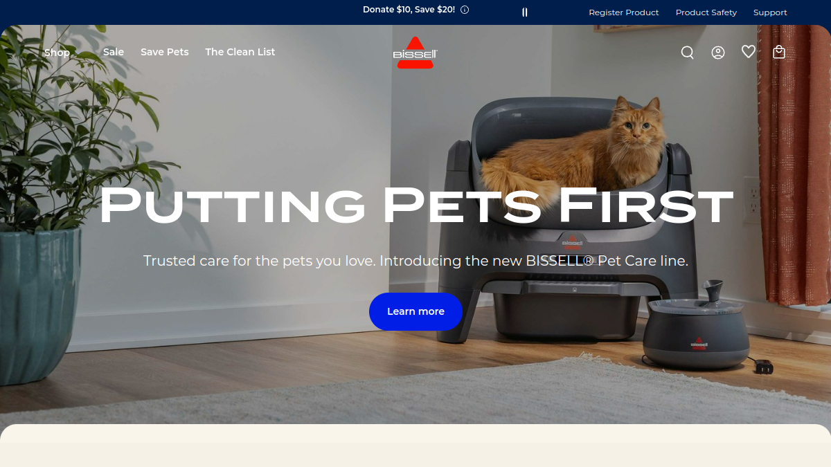 Bissell website homepage