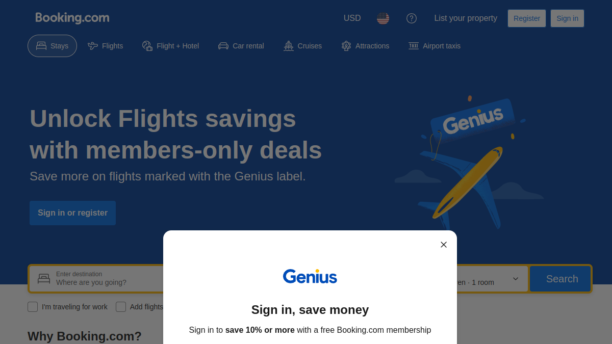 Booking.com travel platform