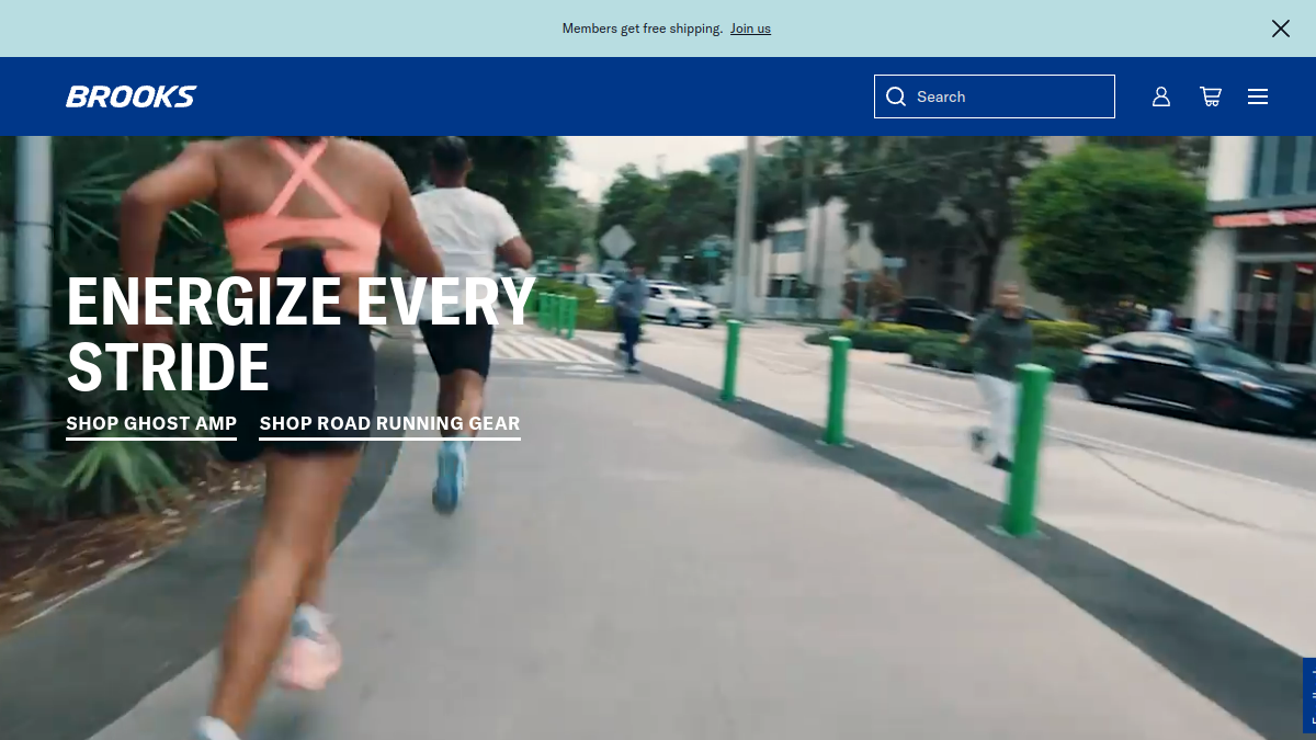 Brooks Running website homepage