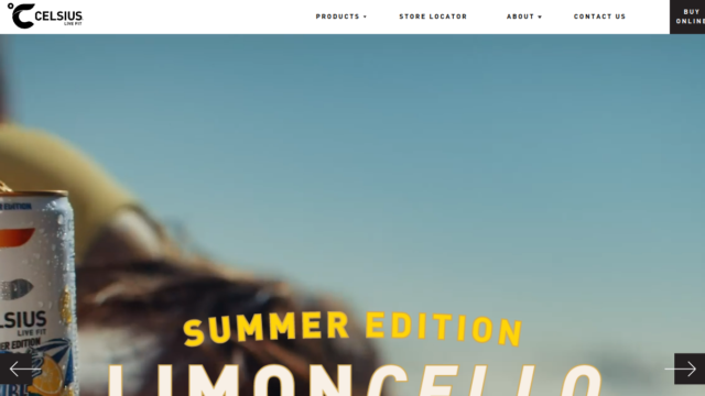 Celsius website homepage