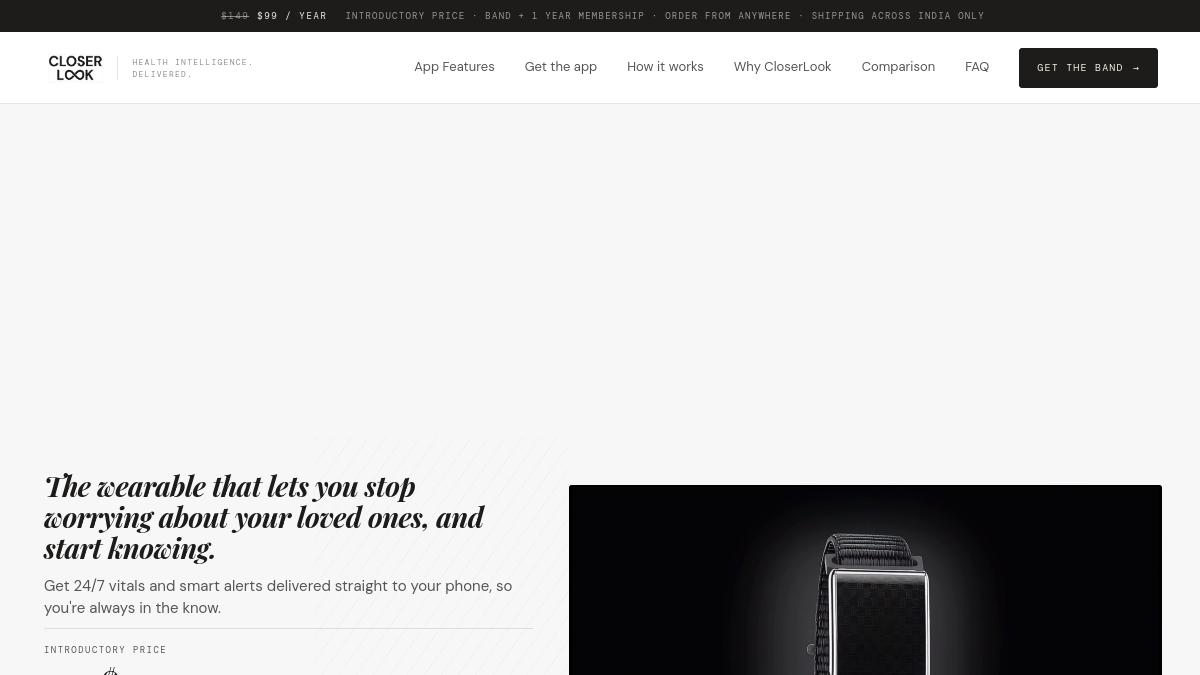 CloserLook Health Band