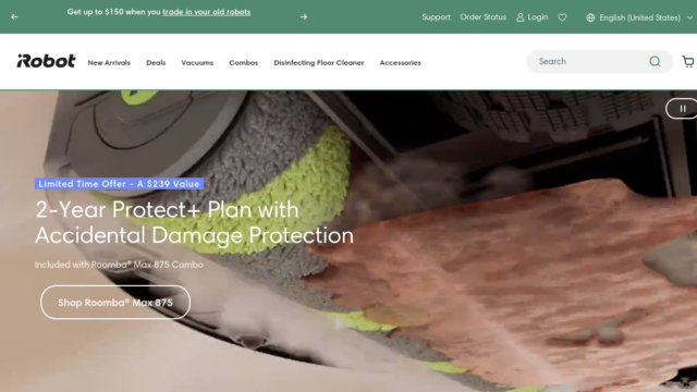 iRobot website homepage