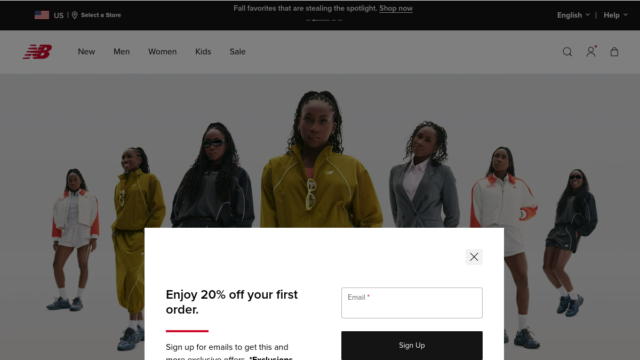 New Balance website homepage