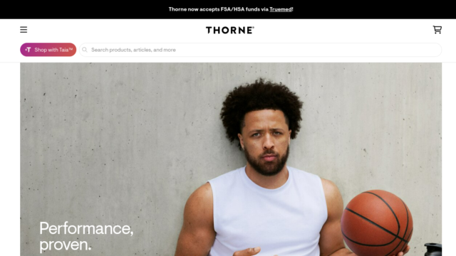 Thorne website homepage