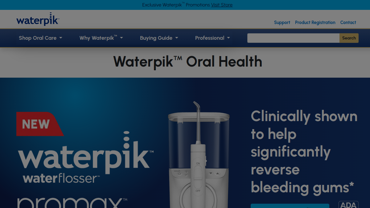 Waterpik website homepage