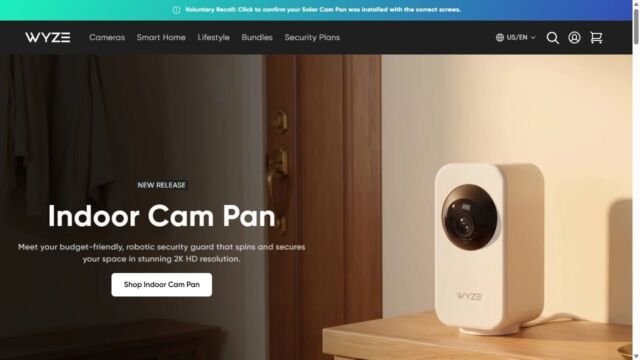 Wyze website homepage