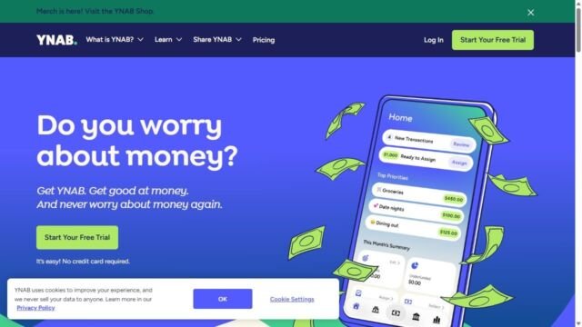 YNAB website homepage